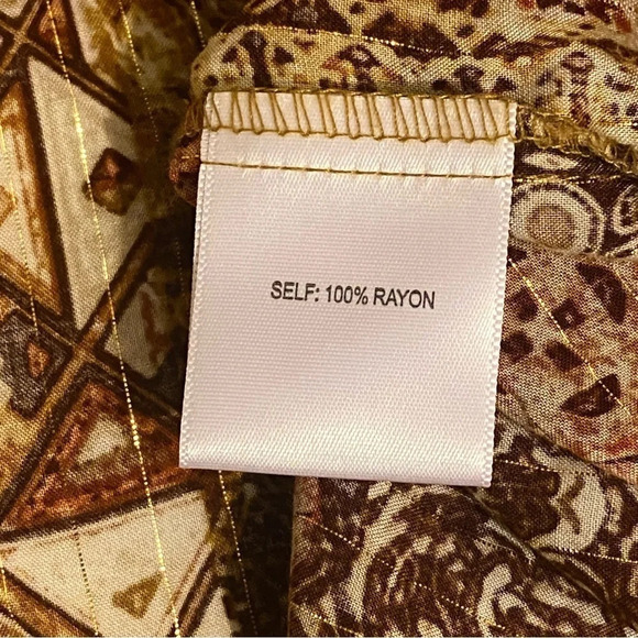 JANE + DELANCEY Long Sleeves V-Neck Multicolor Brown Metallic Line Size S - Picture 6 of 9